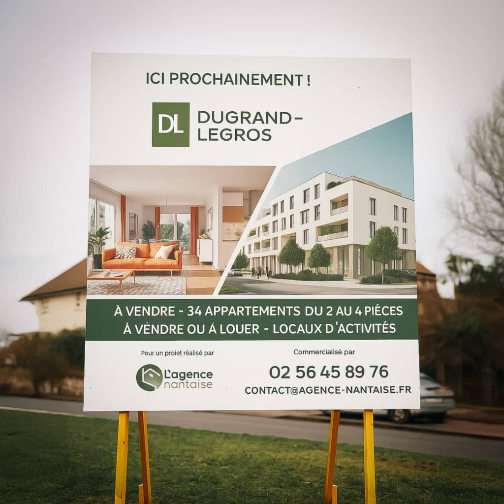 Panneau immobilier sur Nantes