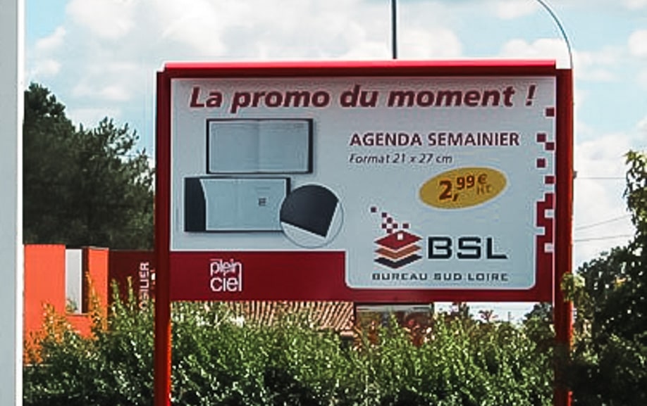Panneau publicitaire pour entreprise installé chez BSL à Clisson