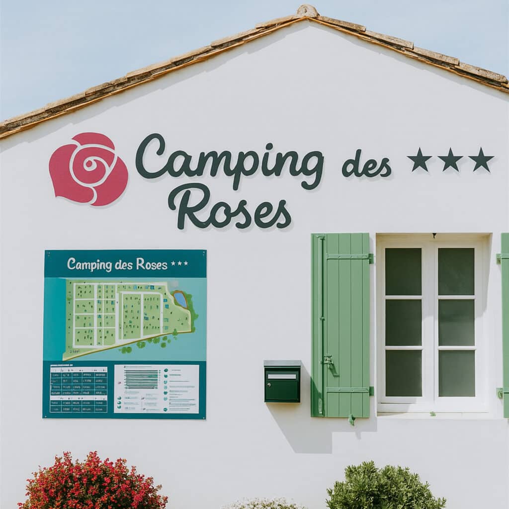 signalétique de camping à l'entrée