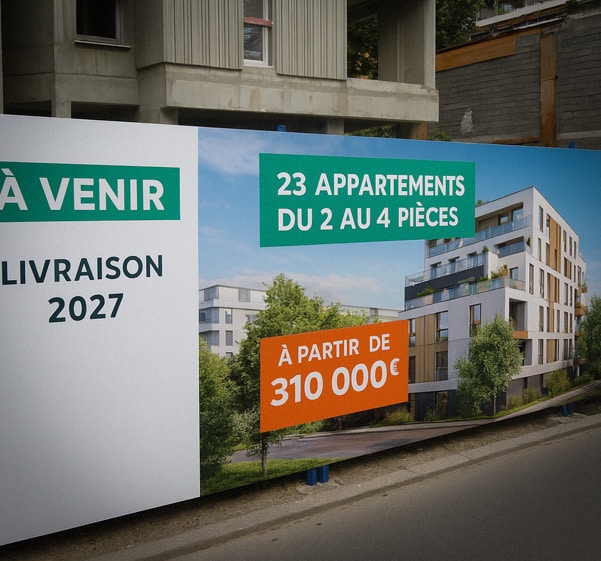Palissade de projet immobilier sur Nantes