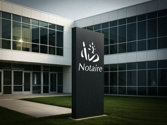 Totem réalisé pour un office notarial à proximité de Nantes