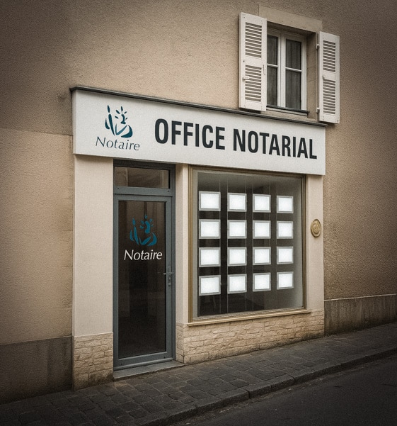 vitrine d'office notarial avec vitrophanie