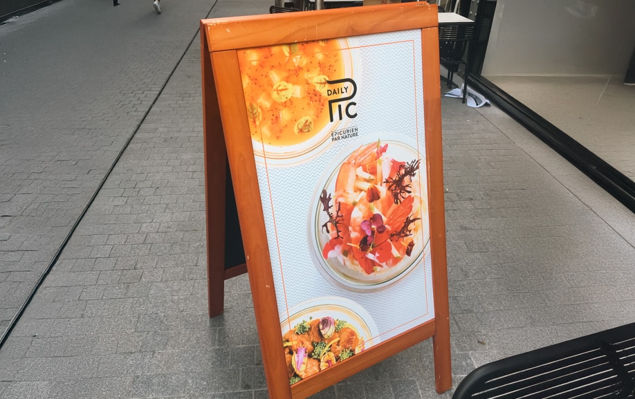 Menu board sur mesure fabriqué par Graphitis