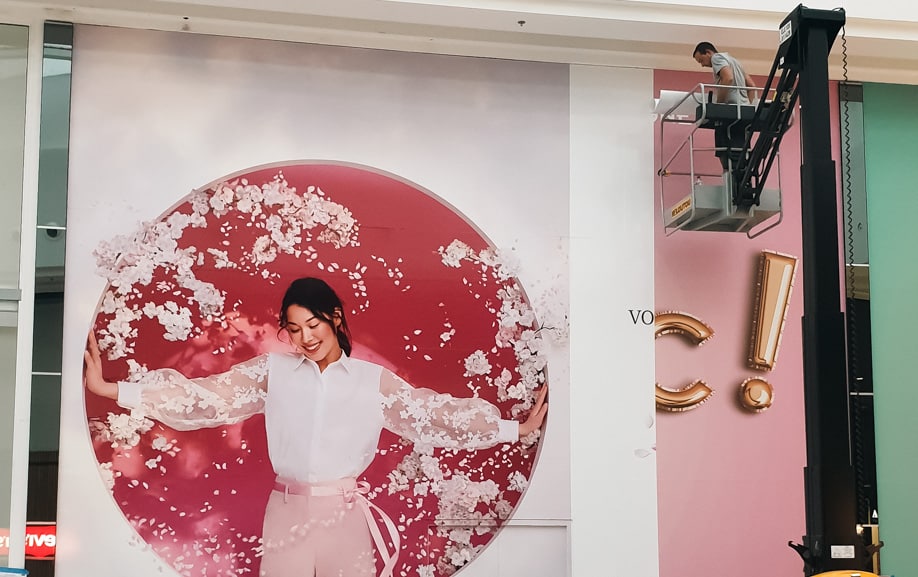 Publicité sur vitre réalisée pour l’ouverture d’un magasin Rituals à Nantes
