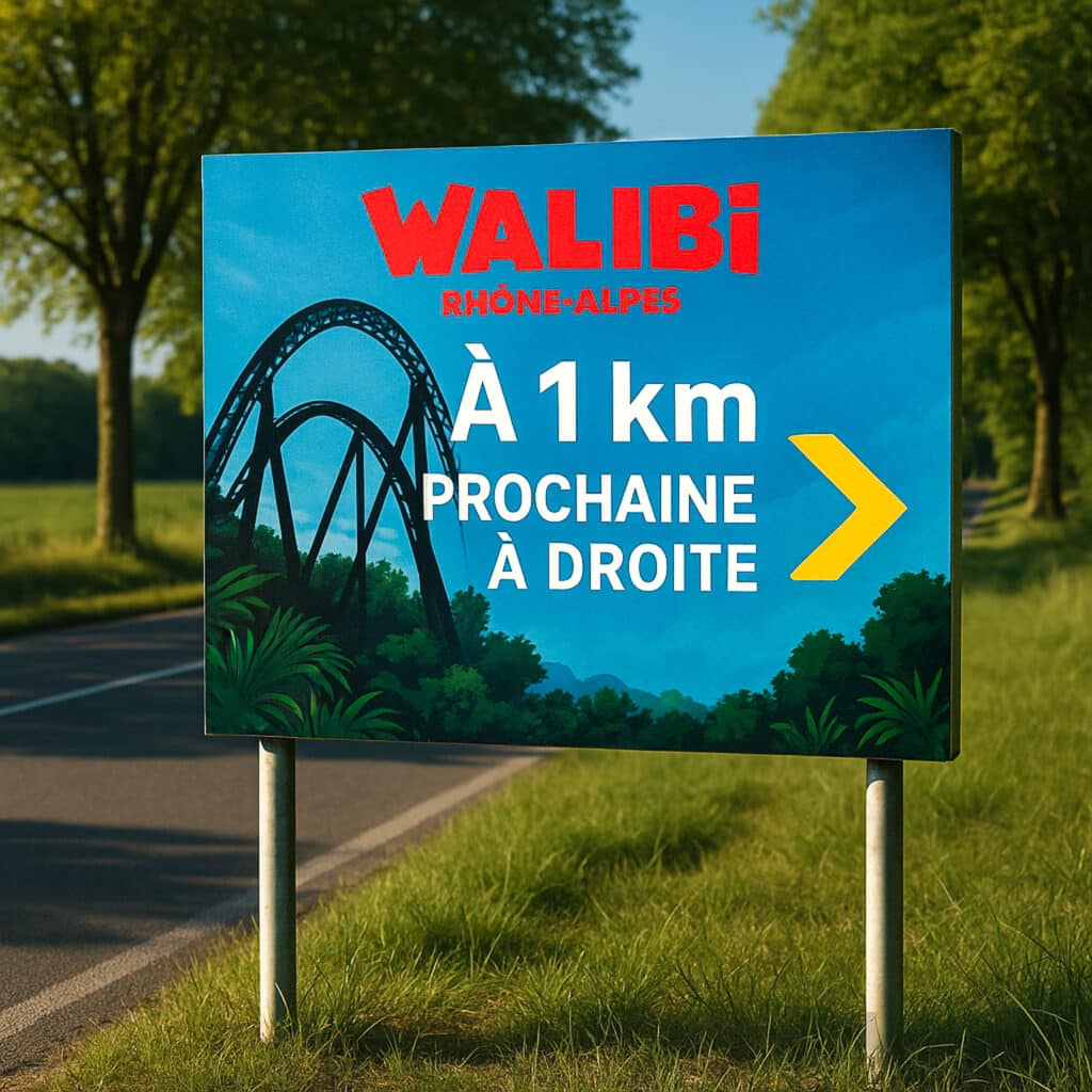 Installation d'une pré enseigne à proximité d'un parc d'attraction