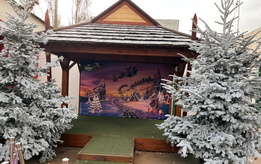 Bâche photocall pour décor hivernal au Parc Astérix