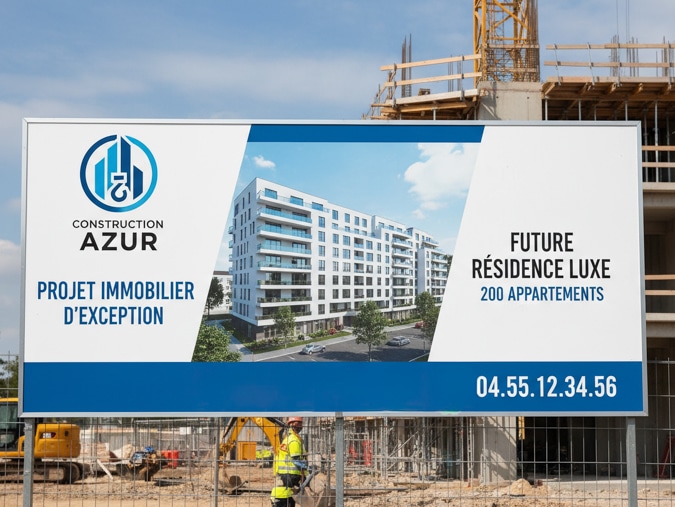Signalétique chantier via un panneau de chantier