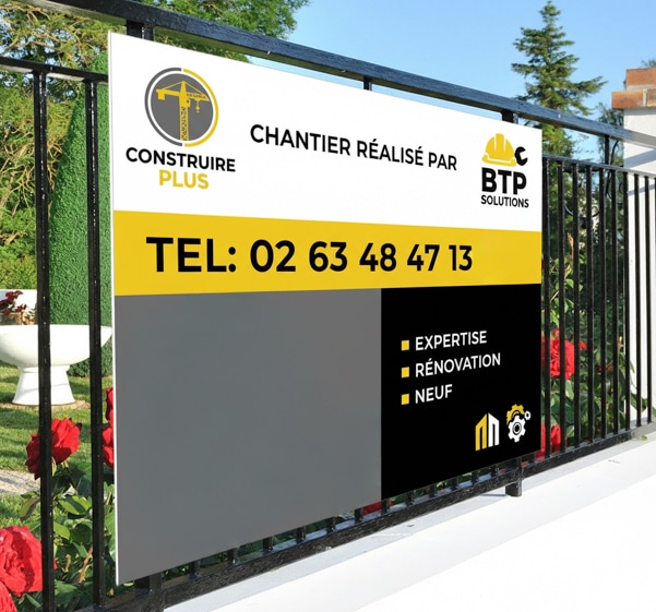 Signalétique chantier via un panneau professionnel