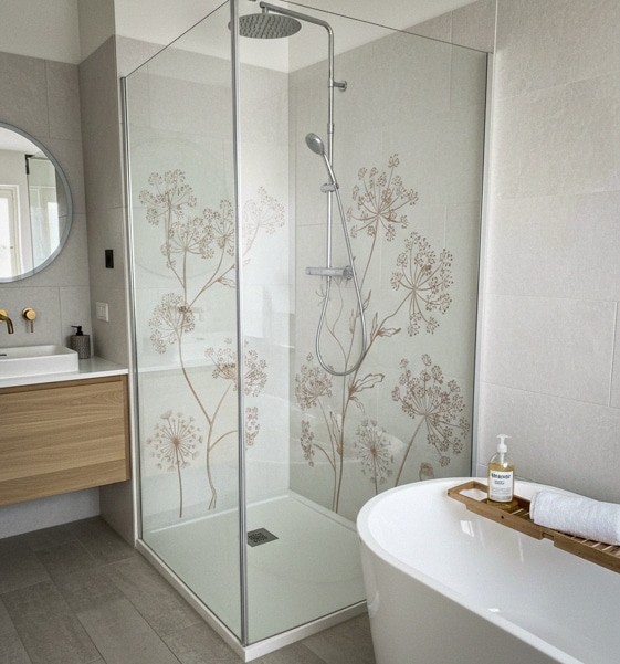 Fabrication de parois de douche réalisé par Graphitis